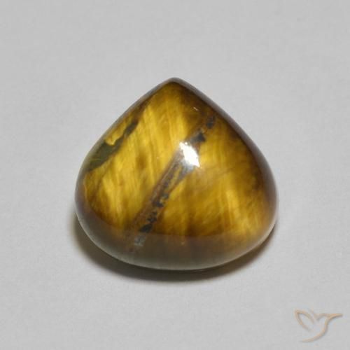 1.98ct Natural Yellowish Brown Tiger's Eye, Pear Shape, Opaque
