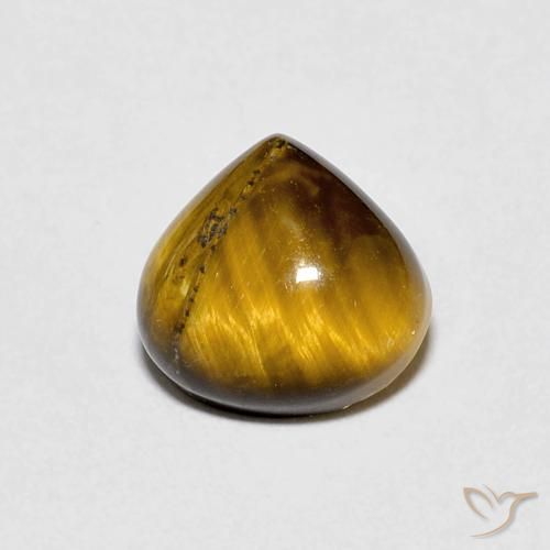 1.92ct Natural Light Brown Tiger's Eye, Pear Shape, Opaque