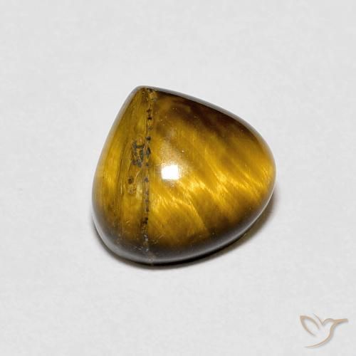 1.92 ct Brown Tiger's Eye Stone, Natural Tiger's Eye in Pear Cabochon Shape for Sale