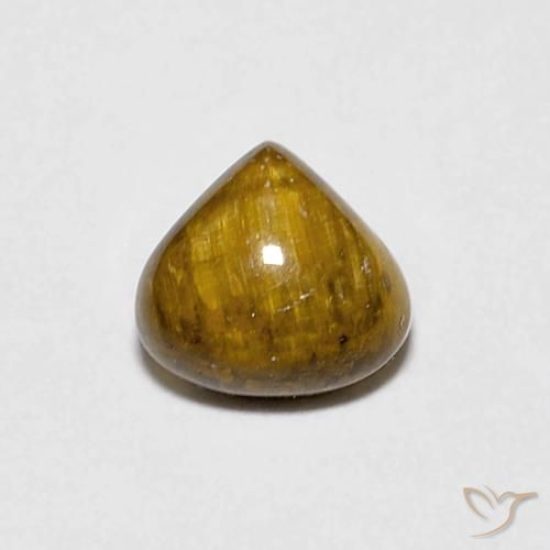 0.78ct Natural Yellowish Brown Tiger's Eye, Pear Shape, Opaque