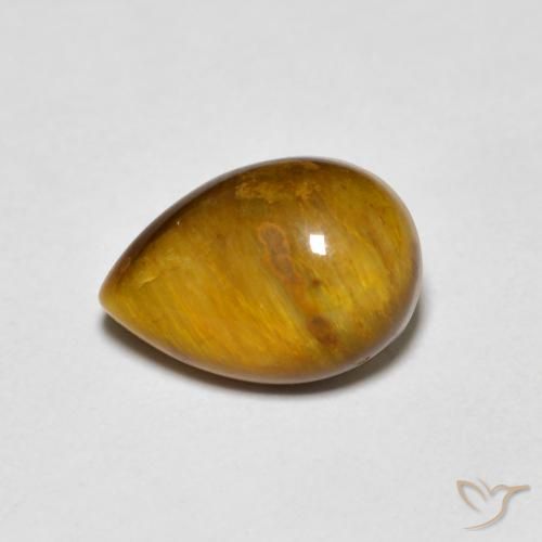 1.99ct Natural Medium Brown Tiger's Eye, Pear Shape, Opaque