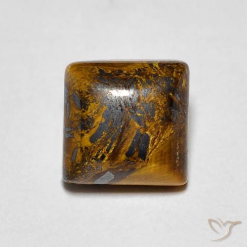 1.45ct Natural Medium Light-Brown Tiger's Eye, Square, Opaque, Photo A