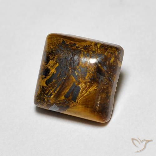1.45 ct Brown Tiger's Eye Stone, Natural Tiger's Eye in Square Cabochon Shape for Sale