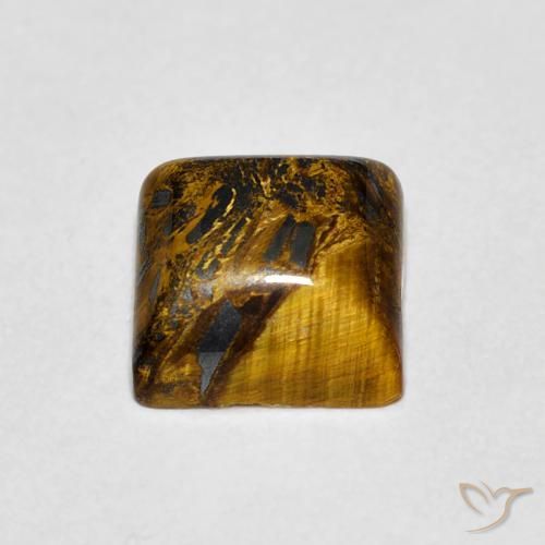 Tiger's Eye Gemstone in 6 x 6 mm (calibrated) Size for Sale, Tiger's Eye Stone in Medium Light-Brown Color