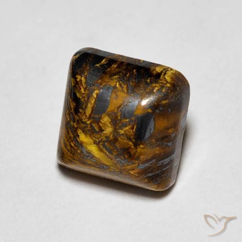 1.53ct Natural Hickory Brown Tiger's Eye, Square, Opaque