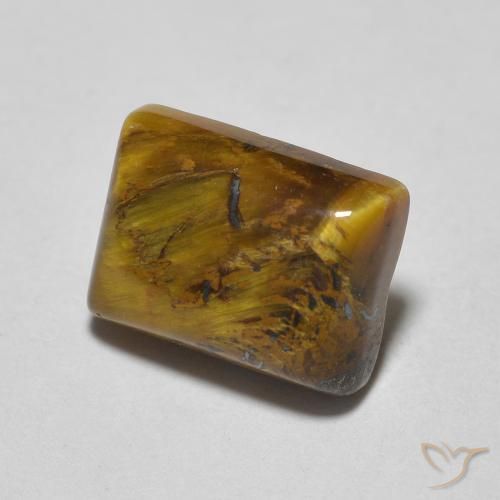1.68 ct Brown Tiger's Eye Stone, Natural Tiger's Eye in Baguette Cabochon Shape for Sale