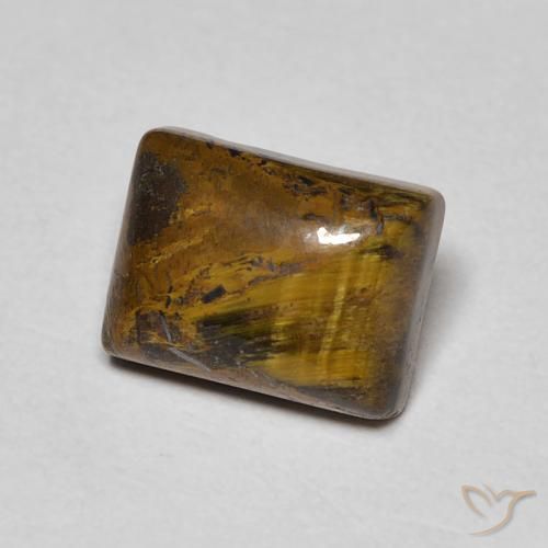 1.92 ct Brown Tiger's Eye Stone, Natural Tiger's Eye in Baguette Cabochon Shape for Sale