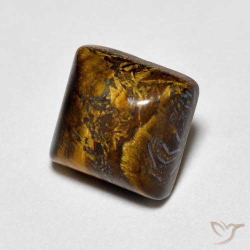 1.34 ct Brown Tiger's Eye Stone, Natural Tiger's Eye in Square Cabochon Shape for Sale