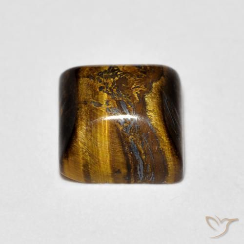 Tiger's Eye Gemstone in 6 x 6 mm (calibrated) Size for Sale, Tiger's Eye Stone in Medium Light-Brown Color