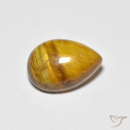 1.95 ct Brown Tiger's Eye Stone, Natural Tiger's Eye in Pear Cabochon Shape for Sale