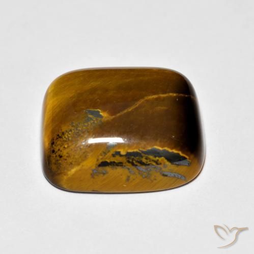 Tiger's Eye Gemstone in 14 x 12 mm (calibrated) Size for Sale, Tiger's Eye Stone in Yellowish Brown Color