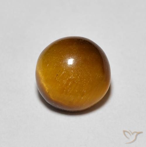 Ojo de Tigre Marrón Cabujón Redondo de 0.9 ct de Tailandia, dimensión 6,2mm, piedra preciosa natural No tratado, claridad Opaco, Ojo de Tigre de 1 pieza en color Marrón cálido, dureza Mohs de 6.5 - 7 Adecuado para joyas de uso diario, Photo A