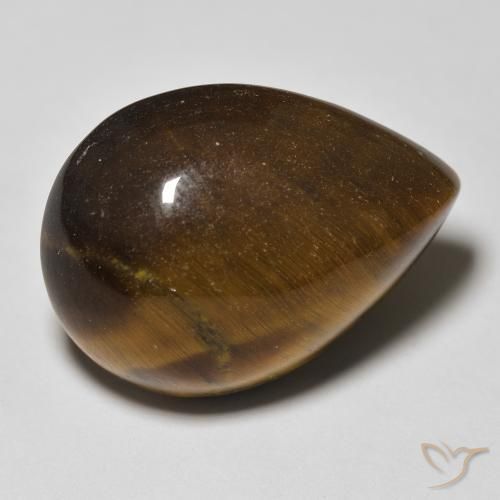 13.27 ct Brown Tiger's Eye Stone, Natural Tiger's Eye in Pear Cabochon Shape for Sale