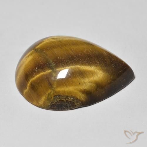 Tiger's Eye Gemstone in 20 x 15 mm (calibrated) Size for Sale, Tiger's Eye Stone in Yellowish Brown Color