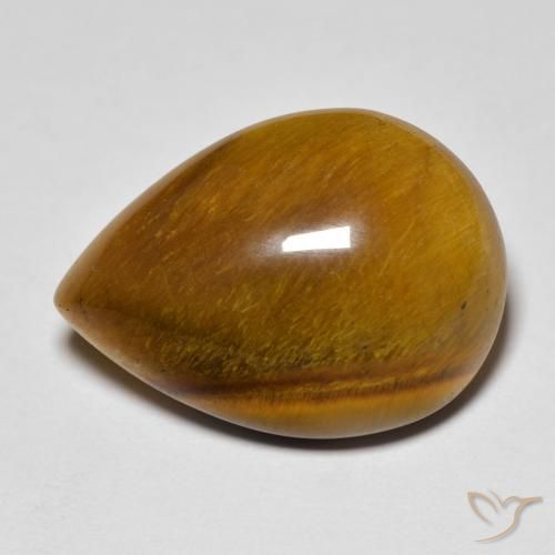 13.02 ct Brown Tiger's Eye Stone, Natural Tiger's Eye in Pear Cabochon Shape for Sale