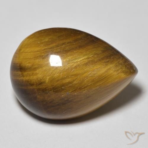 13.46 ct Brown Tiger's Eye Stone, Natural Tiger's Eye in Pear Cabochon Shape for Sale