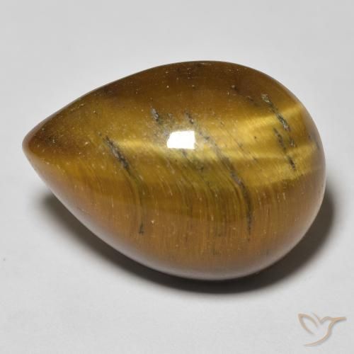 13.68 ct Pear Tiger's Eye, 20.3 x 15.1 mm From Thailand, Photo A