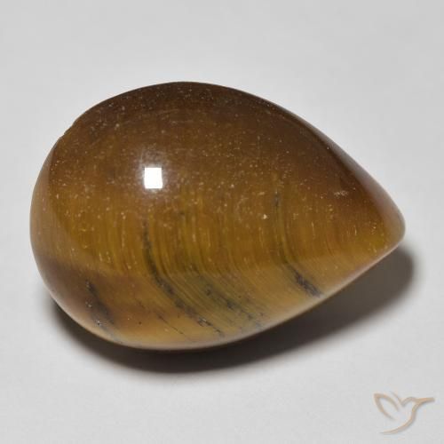 13.68 ct Brown Tiger's Eye Stone, Natural Tiger's Eye in Pear Cabochon Shape for Sale