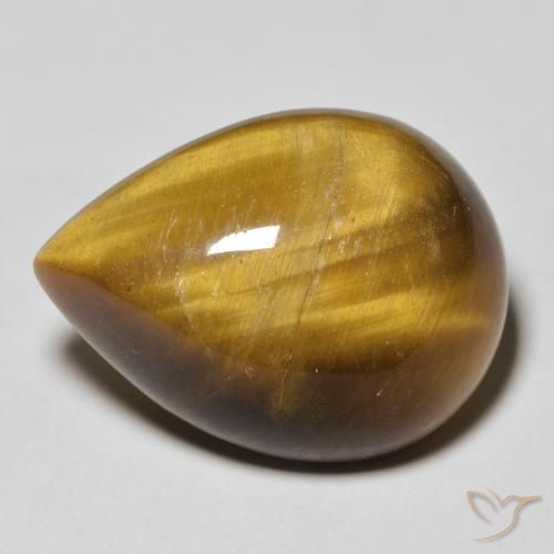 13.57 ct Pear Tiger's Eye, 20.3 x 15.2 mm From Thailand, Photo A