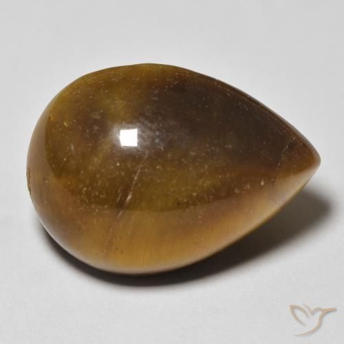 13.04 ct Brown Tiger's Eye Stone, Natural Tiger's Eye in Pear Cabochon Shape for Sale