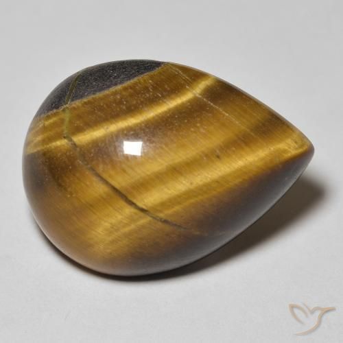 14.11ct Natural Medium Brown Tiger's Eye, Pear Shape, Opaque
