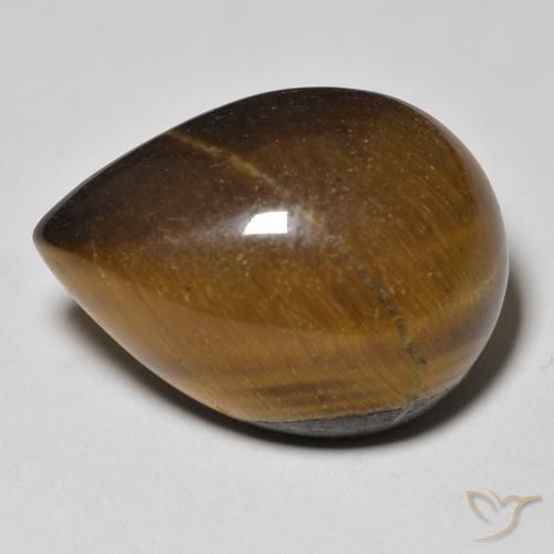 14.11 ct Brown Tiger's Eye Stone, Natural Tiger's Eye in Pear Cabochon Shape for Sale