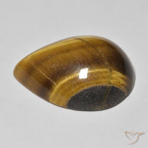 Tiger's Eye Gemstone in 20 x 15 mm (calibrated) Size for Sale, Tiger's Eye Stone in Medium Brown Color