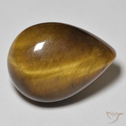 15.78 ct Brown Tiger's Eye Stone, Natural Tiger's Eye in Pear Cabochon Shape for Sale