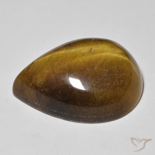 Tiger's Eye Gemstone in 20 x 15 mm (calibrated) Size for Sale, Tiger's Eye Stone in Yellowish Brown Color