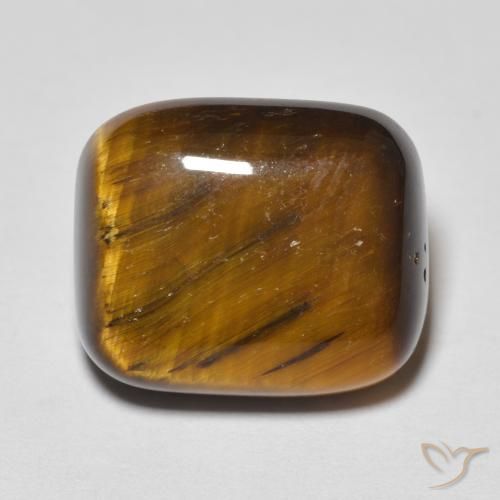 8.44 ct Brown Tiger's Eye Stone, Natural Tiger's Eye in Cushion Cabochon Shape for Sale