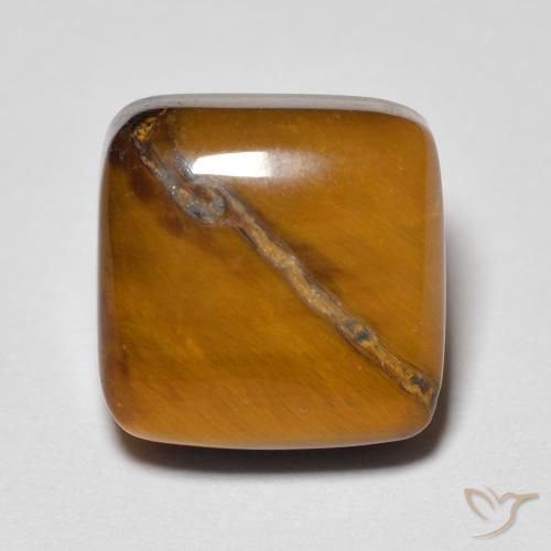 5.81ct Natural Warm Brown Tiger's Eye, Cushion, Opaque
