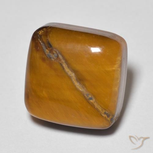 5.81 ct Brown Tiger's Eye Stone, Natural Tiger's Eye in Cushion Cabochon Shape for Sale