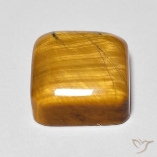 Tiger's Eye Gemstone in 10 x 10 mm (calibrated) Size for Sale, Tiger's Eye Stone in Medium Brown Color