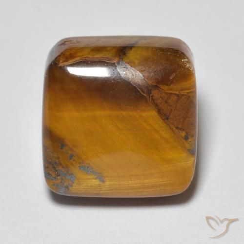 6.04ct Natural Golden Brown Tiger's Eye, Cushion, Opaque
