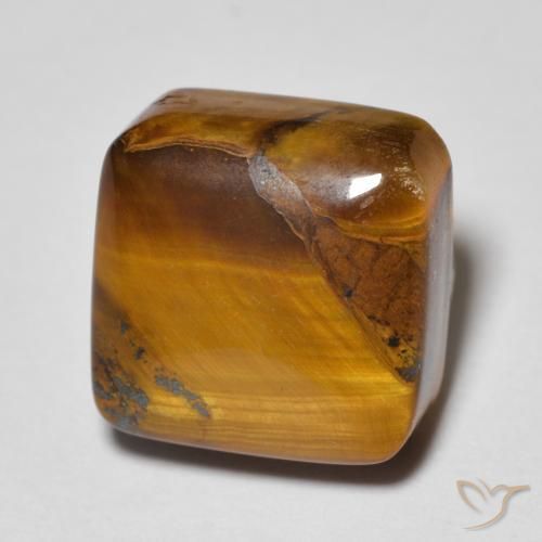 6.04 ct Brown Tiger's Eye Stone, Natural Tiger's Eye in Cushion Cabochon Shape for Sale