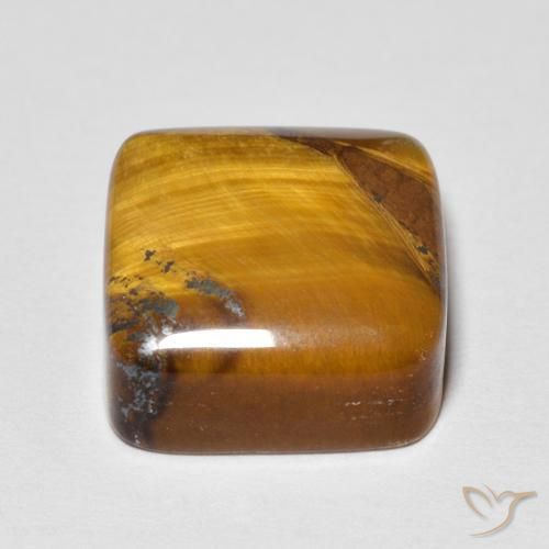 Tiger's Eye Gemstone in 10 x 10 mm (calibrated) Size for Sale, Tiger's Eye Stone in Golden Brown Color