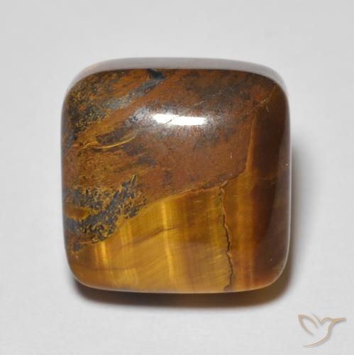 6.48ct Natural Golden Brown Tiger's Eye, Cushion, Opaque