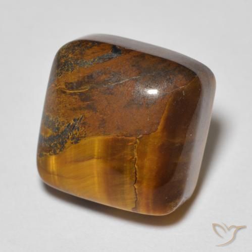 6.48 ct Brown Tiger's Eye Stone, Natural Tiger's Eye in Cushion Cabochon Shape for Sale