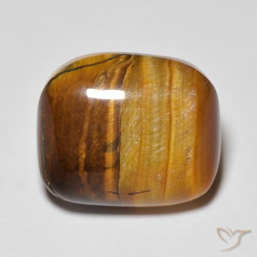 8.23 ct Brown Tiger's Eye Stone, Natural Tiger's Eye in Cushion Cabochon Shape for Sale