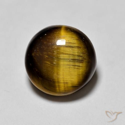 1.87 ct Brown Tiger's Eye Stone, Natural Tiger's Eye in Round Cabochon Shape for Sale