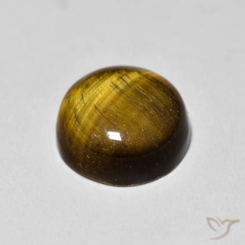 Tiger's Eye Gemstone in 8 mm (calibrated) Size for Sale, Tiger's Eye Stone in Medium Dark-Brown Color
