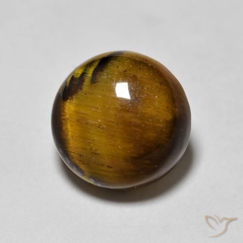 1.99 ct Brown Tiger's Eye Stone, Natural Tiger's Eye in Round Cabochon Shape for Sale
