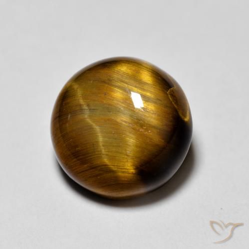 2.01ct Natural Golden Brown Tiger's Eye, Round, Opaque