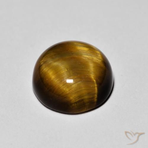 Tiger's Eye Gemstone in 8 mm (calibrated) Size for Sale, Tiger's Eye Stone in Golden Brown Color