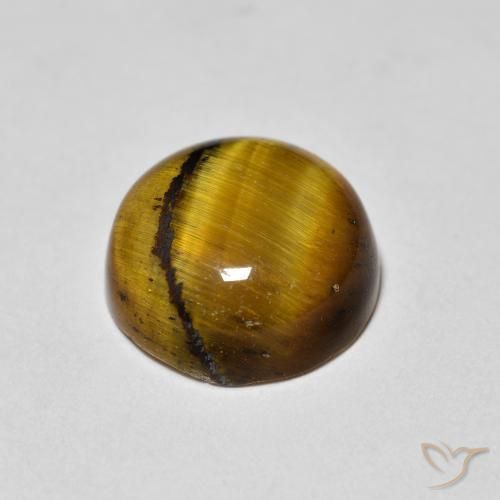 Tiger's Eye Gemstone in 8 mm (calibrated) Size for Sale, Tiger's Eye Stone in Golden Brown Color