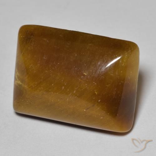 16.69 ct Brown Tiger's Eye Stone, Natural Tiger's Eye in Baguette Cabochon Shape for Sale