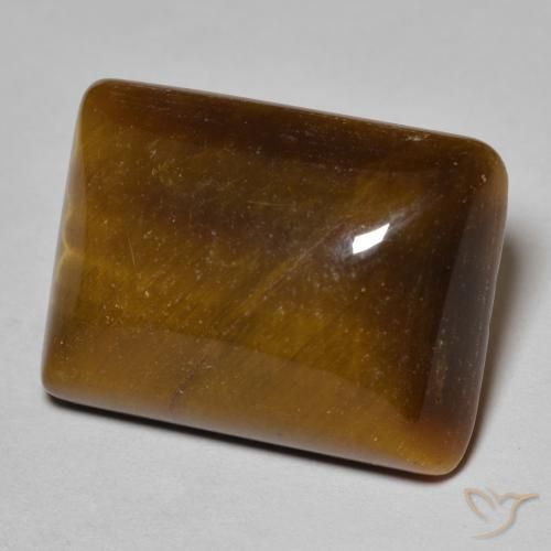 19.29 ct Brown Tiger's Eye Stone, Natural Tiger's Eye in Baguette Cabochon Shape for Sale
