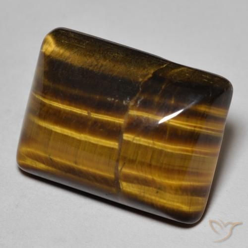 19.67 ct Brown Tiger's Eye Stone, Natural Tiger's Eye in Baguette Cabochon Shape for Sale