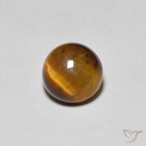 1.36ct Natural Gingerbread Brown Tiger's Eye, Round, Opaque