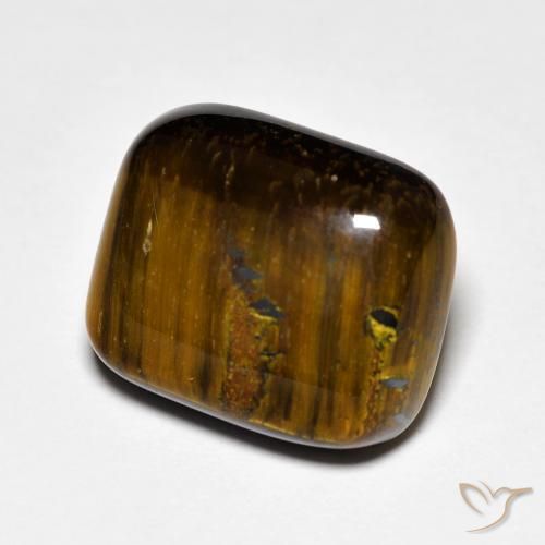 8.57 ct Brown Tiger's Eye Stone, Natural Tiger's Eye in Cushion Cabochon Shape for Sale